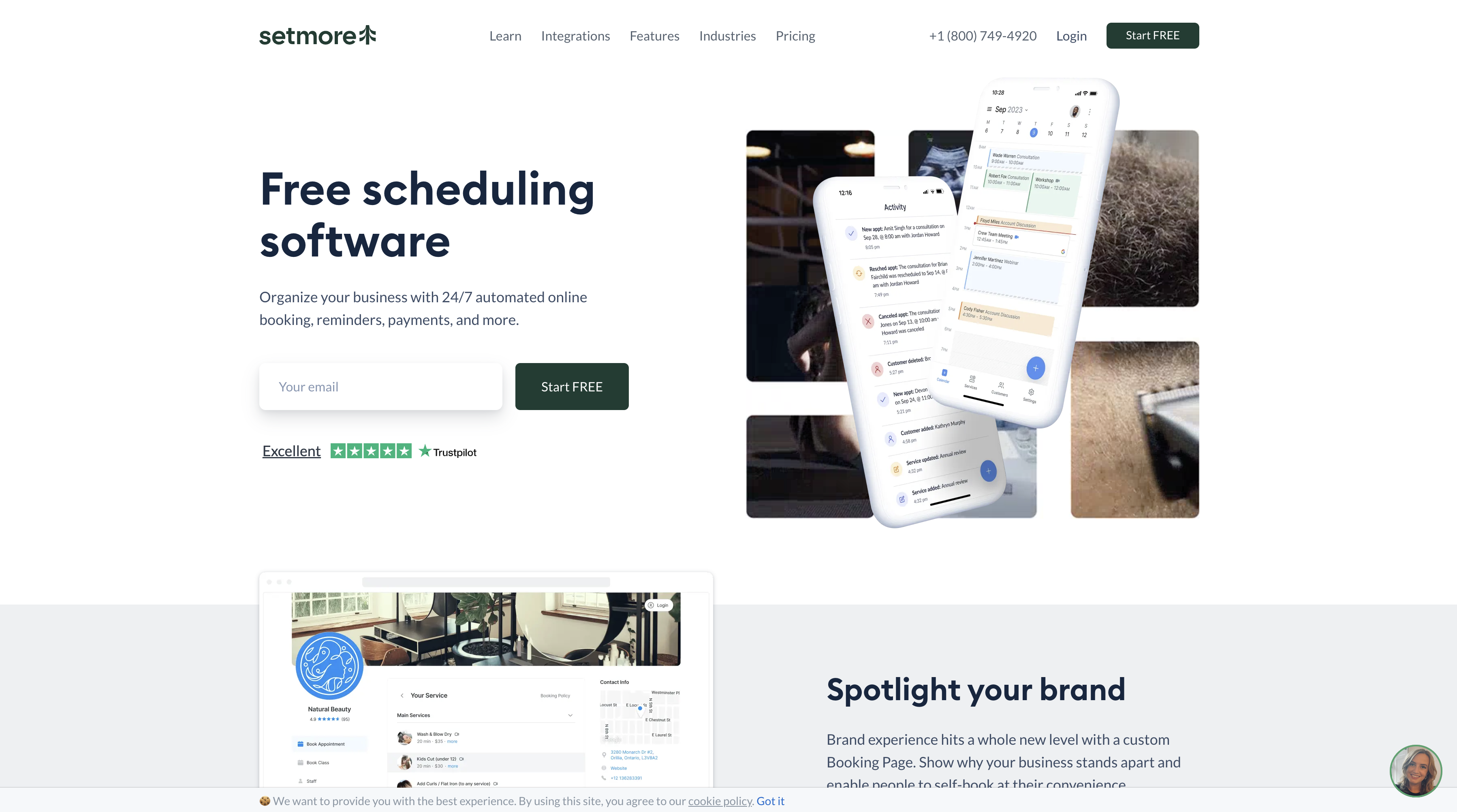 Setmore booking interface screenshot